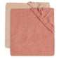 Jollein Aankleedkussenhoes Badstof 50x70cm - Pale Pink/Rosewood - 2 Stuks