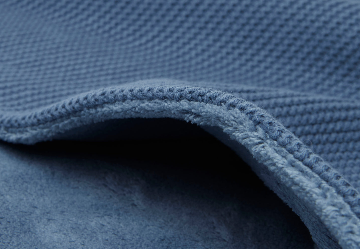 Jollein Wiegdeken 75x100cm Basic Knit Jeans Blue/Fleece