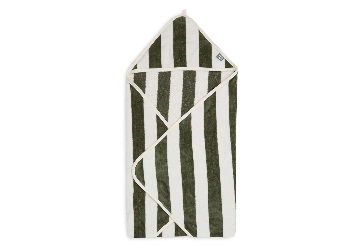 Jollein Badcape Stripe Terry 75x75cm - Leaf Green - GOTS