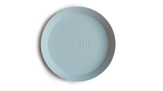 Mushie Bord rond 2 stuks - Powder Blue