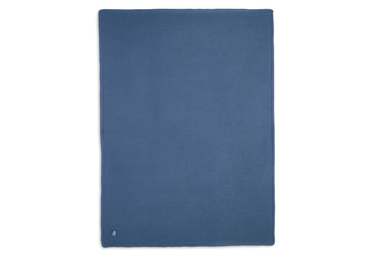 Jollein Babydecke Wiege Basic Knit 75x100cm - Jeans Blue/Coral Fleece