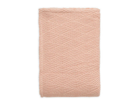 Jollein Babydecke Kinderbett River Knit 100 x 150 cm - Pale Pink/Coral Fleece