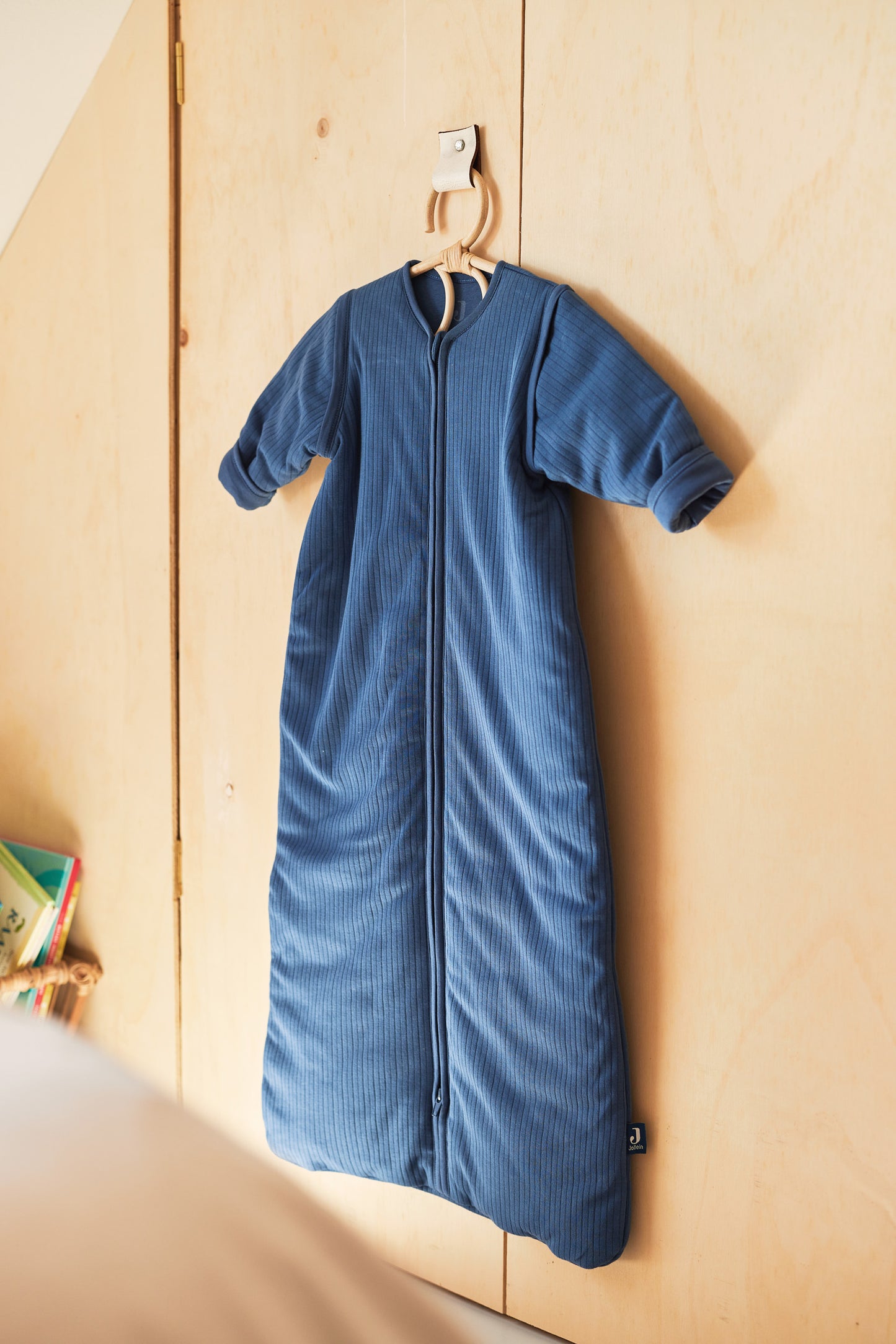 Jollein Baby Schlafsack mit abnehmbaren Ärmeln 90cm Basic Stripe - Jeans Blue
