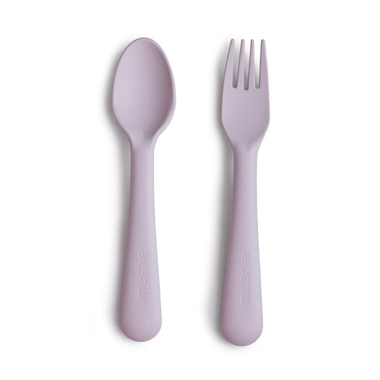 Mushie Fork & Spoon Kinderbesteck - Soft Lilac